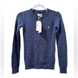 NWT Jack Wills Tinsbury women’s 0 long sleeve navy cable crew sweater